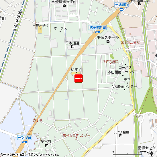 新潟いすゞ自動車株式会社・三条支店付近の地図